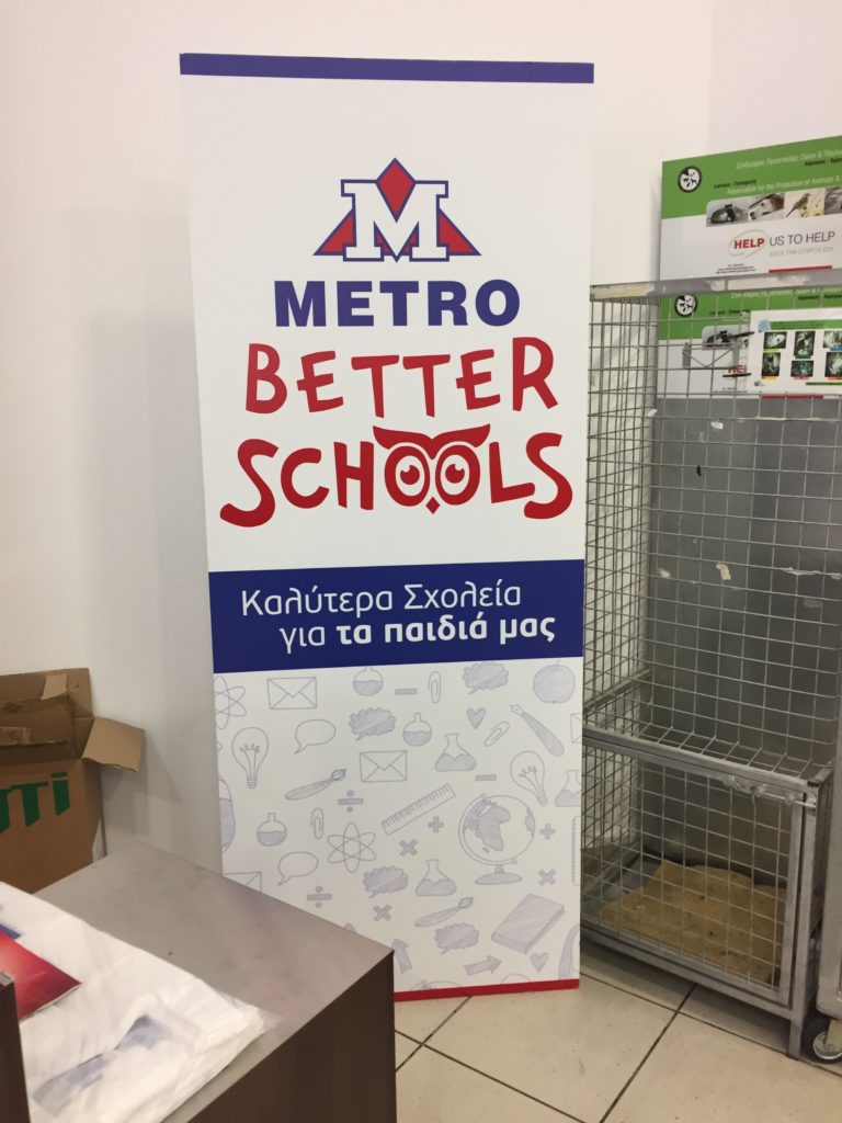 Better schools standing banner